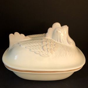 TOP: Noemi Ceramiche LARGE 13”covered baker Chicken Hen Terra Cotta ITALY.